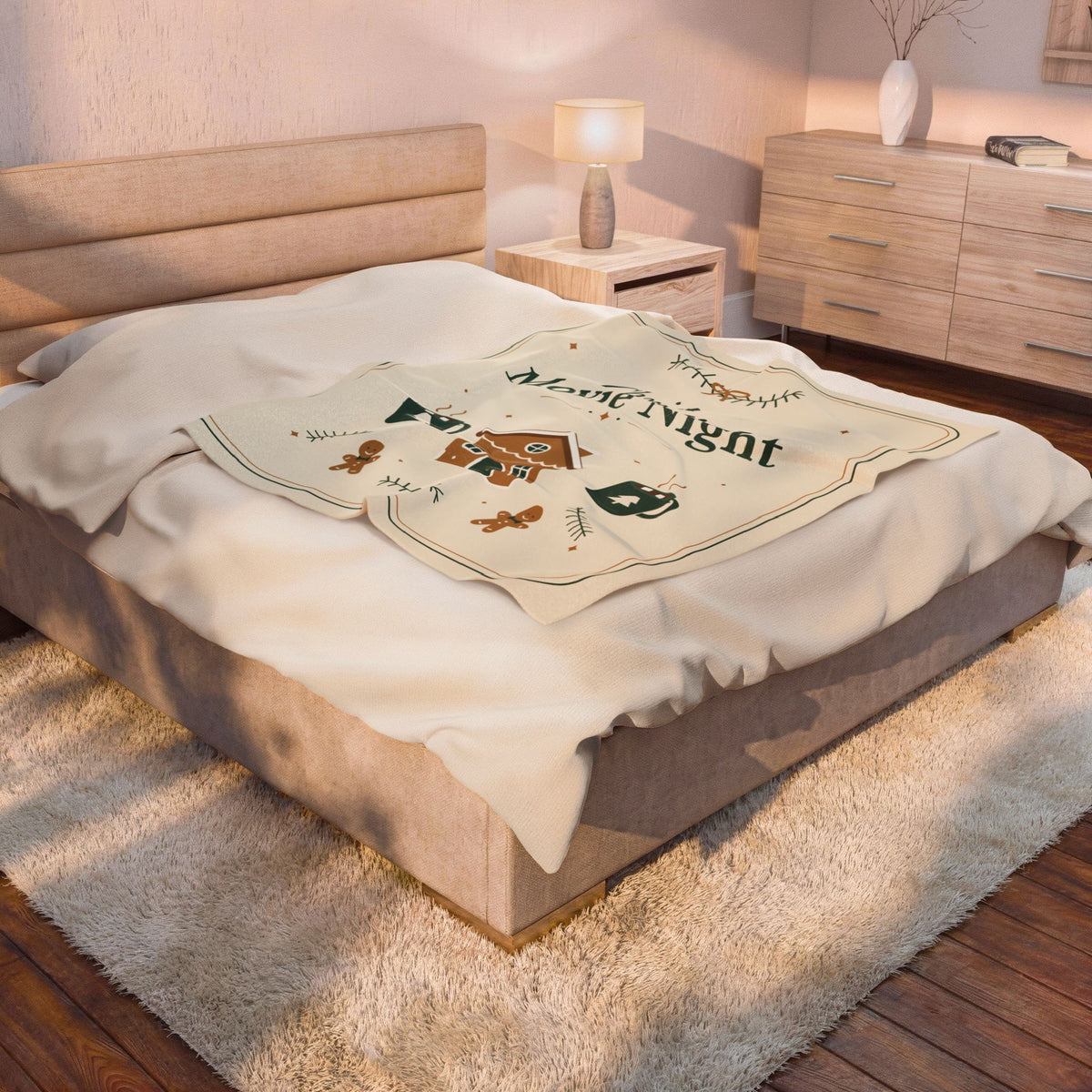Christmas Movie Night Plush Blanket