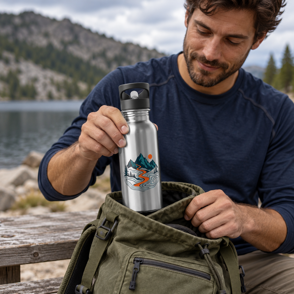 Trail Signal Stainless Steel Water Bottle — 20oz