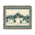 Family Winter Story Woven Cotton Blanket — 60 × 50 in