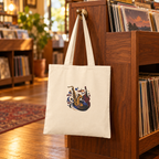 After Hours Jazz tote alone in record shop — digital mockup